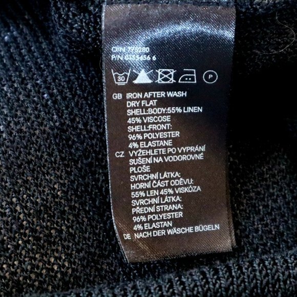 H & M Silky Floral Print Top Black Long Sleeve Mesh Back Keyhole Closure Size XS - Picture 8 of 11